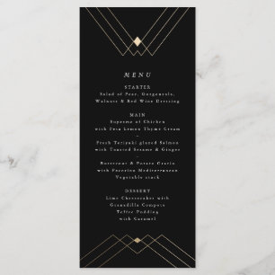 Menu Gold Diamond noir Géométrique Gatsby