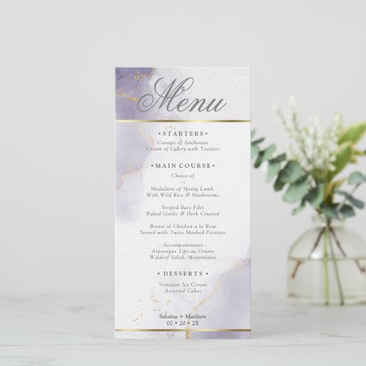 Menu Gold Dusty Plum Purple (Debout devant)