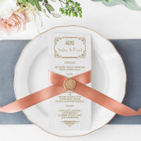 Gold Great Gatsby White Art Déco Mariage des année