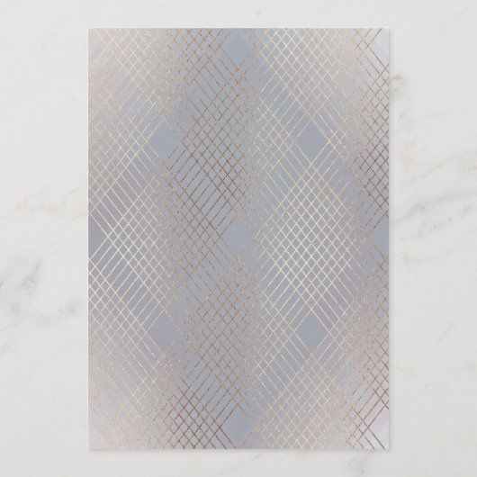 Menu Gold Grey Elegance Diamond Geo Deco Mariage (Dos)