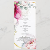 Menu Gold Halo Garden Peonies & Orchids Wedding Program (Dos)