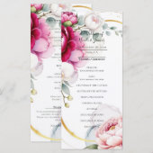 Menu Gold Halo Garden Peonies & Orchids Wedding Program (Devant / Derrière)