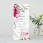 Menu Gold Halo Garden Peonies & Orchids Wedding Program (Debout devant)