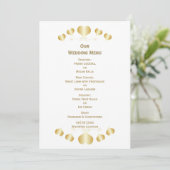 Menu Gold Hearts Design Wedding (Debout devant)