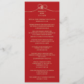 Menu Gold Knot Union Double Bonheur Mariage chinois (Devant)