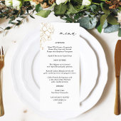 Menu Gold Lined Floral Tall