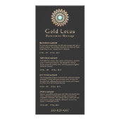 Menu Gold Lotus Massage Therapist Price List (Voorkant)