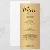 Menu Gold Minimalist Typography Wedding Menu Menus (Voorkant / Achterkant)