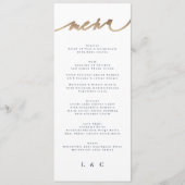 Menu Gold Navy Bleu Blanc Simple Mariage classique (Devant)