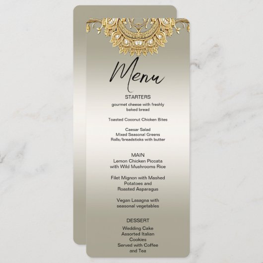 Menu Gold Ornate (Devant / Derrière)