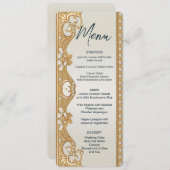 Menu Gold Ornate White Pearls (Devant / Derrière)