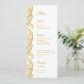 Menu Gold Paisley Mariage indien traditionnel (Debout devant)