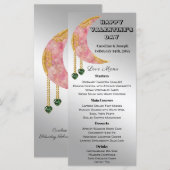 Menu Gold Pink Moon Green Heart Jewel Saint-Valentin (Devant / Derrière)