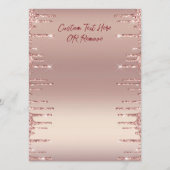 Menu Gold rose Texte personnalisé - Choisir une po (Dos)