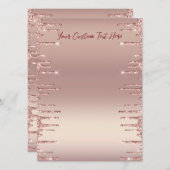 Menu Gold rose Texte personnalisé - Choisir une po (Devant / Derrière)