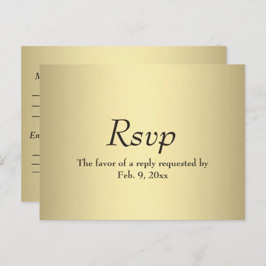 Menu Gold RSVP (Devant / Derrière)