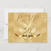 Menu Gold RSVP Cartes pour le 50e anniversaire du  (Devant)