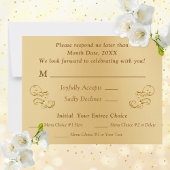 Menu Gold RSVP Cartes pour le 50e anniversaire du 