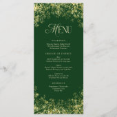Menu Gold Snowflics Green Christmas Diner (Devant)