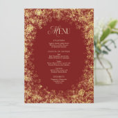 Menu Gold Snowflics Red Christmas Holiday Dinner (Debout devant)