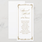 Menu Gold Vintage Frame Classic Script Special Thanks (Devant / Derrière)