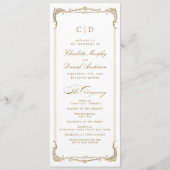 Menu Gold Vintage Frame Classic Script Wedding Programm (Devant)