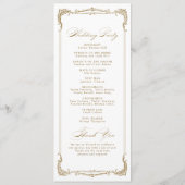 Menu Gold Vintage Frame Classic Script Wedding Programm (Dos)