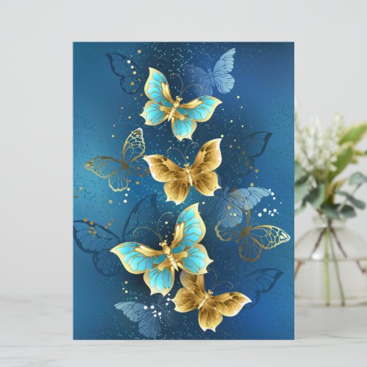 Menu Golden butterflies (Debout devant)