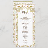 Menu Golden Mandap Border Indian mariage (Devant / Derrière)