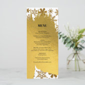 Menu Golden Snowflakes Festive Mariage de Noël (Debout devant)