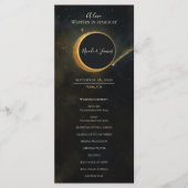 Menu Golden Stardust Eclipse Celestial Wedding Programm (Devant)