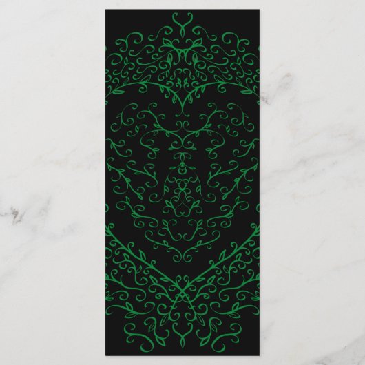 Menu Gothique Coeur-Plat Vert & Noir (Dos)