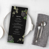 Menu Gothique Halloween Rose noir Mariage