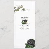 Menu Gothique Halloween Rose noir Mariage blanc (Dos)