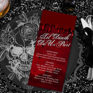 Menu Gothique Luxe   Black and Blood Red Drift