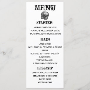 Menu Gothique Skuls