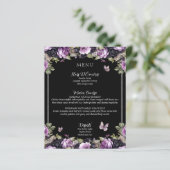 Menu Gothique Violet & Noir Moody Quinceañera (Debout devant)