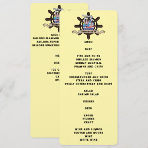 Menu Gouvernail de navire nautique de marin de dessin a