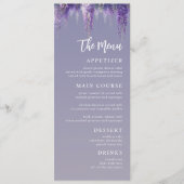 Menu Gradient lunaire violet Floral moderne Mariage (Devant)