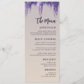 Menu Gradient Whimsical violet Mariage photo floral (Devant)
