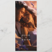 Menu Gradient Whimsical violet Mariage photo floral (Dos)