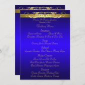 Menu Grand Duchess Blue Scroll Wedding (Voorkant / Achterkant)