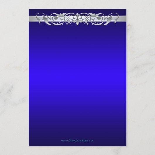 Menu Grand Duchess Blue Scroll Wedding (Achterkant)
