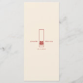 Menu Grand Rectangle double bonheur Mariage chinois (Dos)