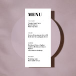 Menu Gras Blancs Noir Moderne Dîner Minimaliste<br><div class="desc">Typographie Gras Noir et Blanc Moderne Minimaliste Mariage Dîner Menu</div>