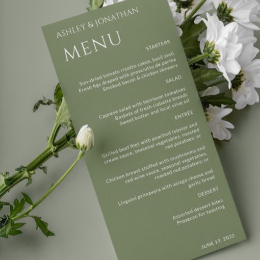 Menu Gras minimaliste - Mariage