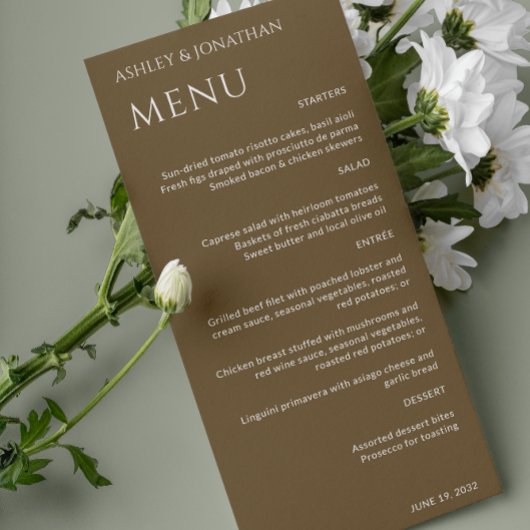 Menu Gras minimaliste - Mariage