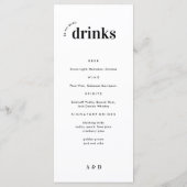 Menu Gras minimaliste Mariage et menu barre (Dos)