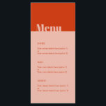 Menu Gras Moderne Typographie Minimale Orange Mariage r<br><div class="desc">Peut être entièrement customisé pour répondre à vos besoins. © Gorjo Designs. Fait pour vous via la plateforme Zazzle. // Vous cherchez des articles correspondants ? Autre papeterie de l'ensemble disponible dans la section "collections" de mon magasin. // Besoin d'aide pour customiser votre design ? Vous avez d'autres idées ?...</div>