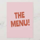 Menu Gras Retro coloré brillant Funky unique Mariage (Dos)